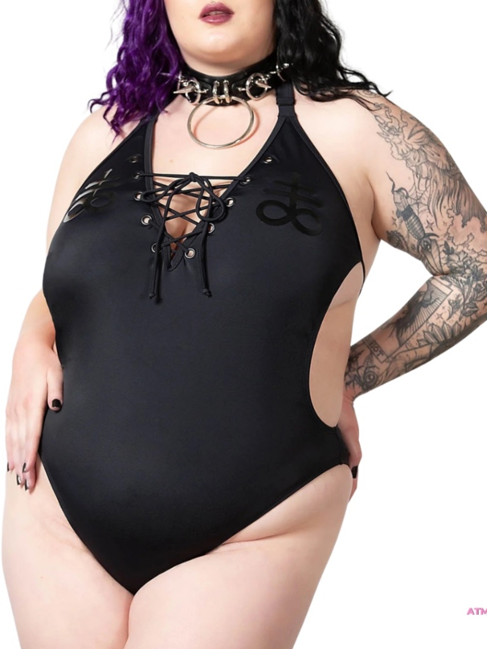 NWT Killstar Doro Monokini One-Piece Black Swimsuit Plus Size 3X